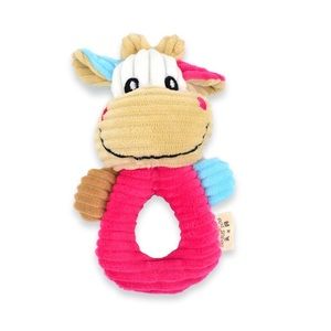 Cute pet dog chew toy squeaker soft plush - cow